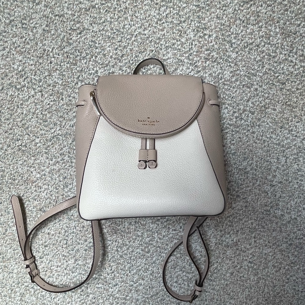 Kate Spade Tan & White Backpack